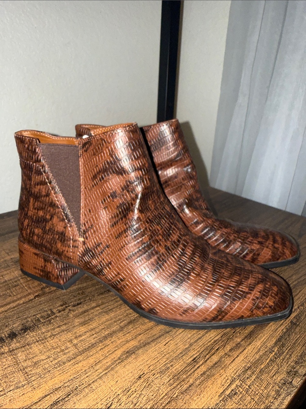 Franco Sarto Tan Leather Ankle Boots 7.5